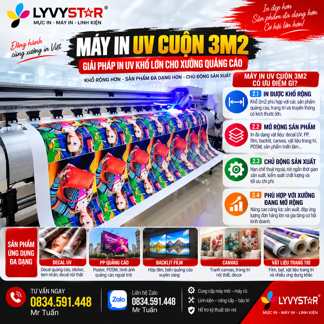 Máy In UV Cuộn 3m2 - Giải Pháp In UV Khổ Lớn Cho Xưởng Quảng Cáo Máy In UV Cuộn 3m2 - Giải Pháp In UV Khổ Lớn Cho Xưởng Quảng Cáo