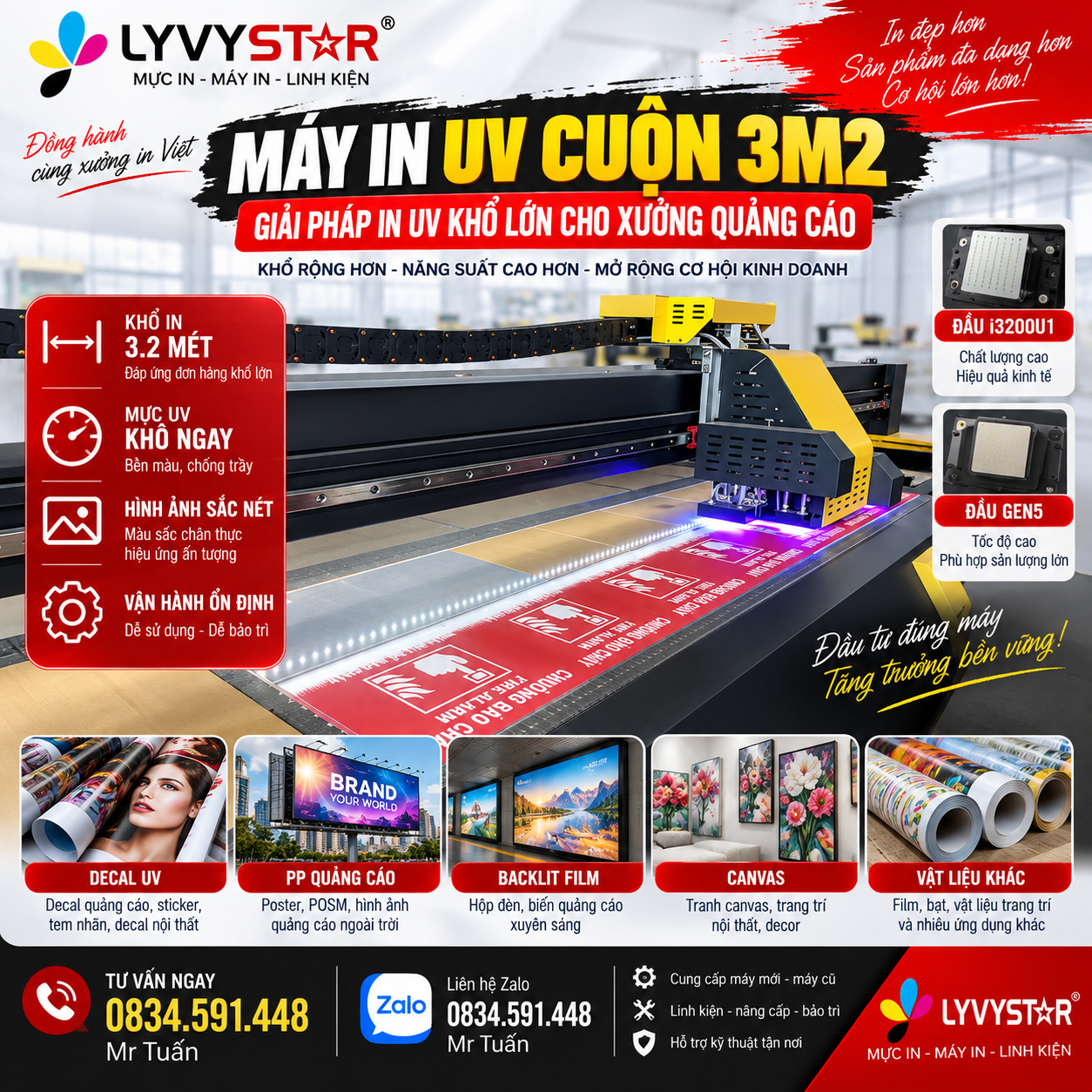 Máy In UV Cuộn 3m2 - Giải Pháp In UV Khổ Lớn Cho Xưởng Quảng Cáo Máy In UV Cuộn 3m2 - Giải Pháp In UV Khổ Lớn Cho Xưởng Quảng Cáo