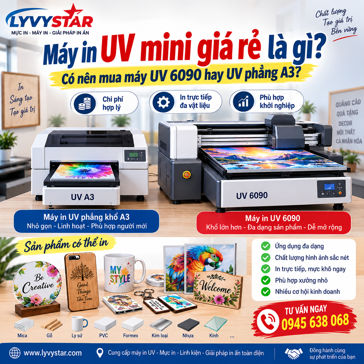 Máy in UV mini giá rẻ là gì? Có nên đầu tư máy in UV 6090 và UV phẳng A3? Máy in UV mini giá rẻ là gì? Có nên đầu tư máy in UV 6090 và UV phẳng A3?