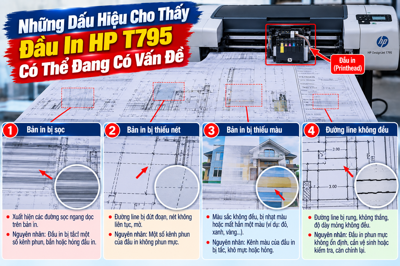 Những Dấu Hiệu Cho Thấy Đầu In HP T795 Có Thể Đang Có Vấn Đề Những Dấu Hiệu Cho Thấy Đầu In HP T795 Có Thể Đang Có Vấn Đề