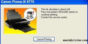 Hướng dẫn reset máy in Canon IX6770 khi bị tràn bộ đếm