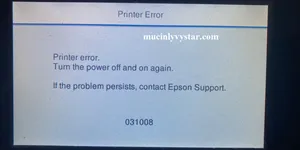 Sửa chữa máy in phun màu Epson báo lỗi 031008