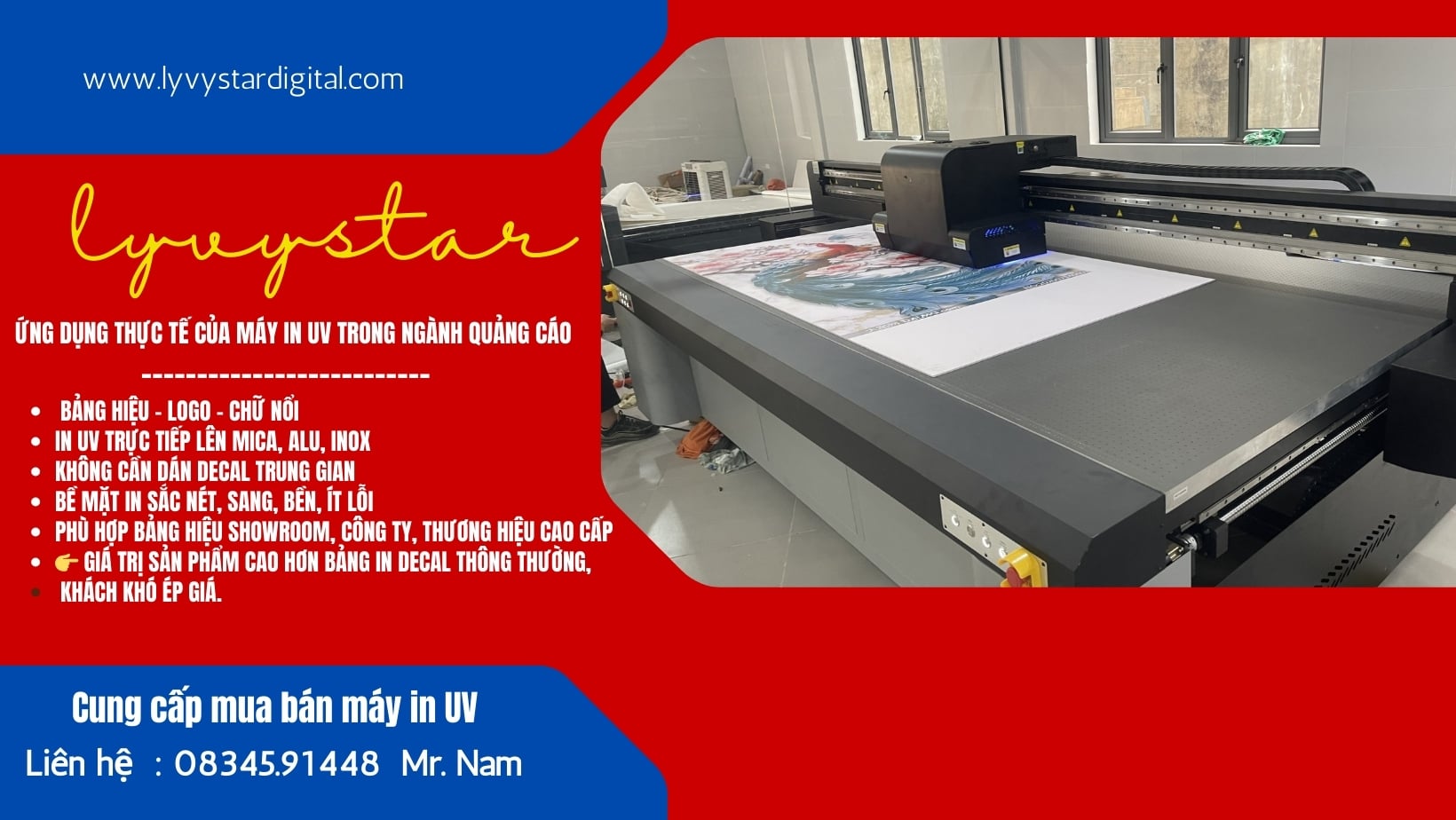 Ứng dụng thực tế của máy in UV trong ngành quảng cáo Ứng dụng thực tế của máy in UV trong ngành quảng cáo