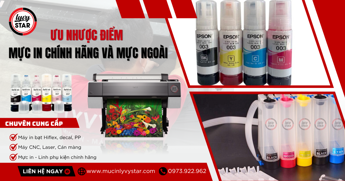 Ưu nhược điểm mực in chính hãng và mực ngoài