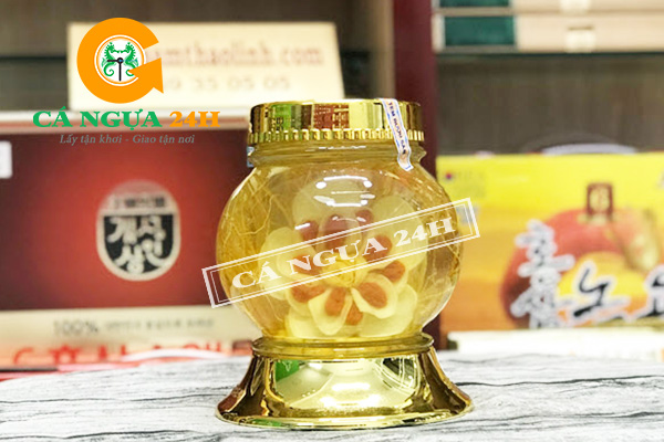 Mặt Trước Bình Rượu Hoa Sâm Kỷ Tử Táo Đỏ Tại Cá Ngựa 24h Mặt Trước Bình Rượu Hoa Sâm Kỷ Tử Táo Đỏ Tại Cá Ngựa 24h