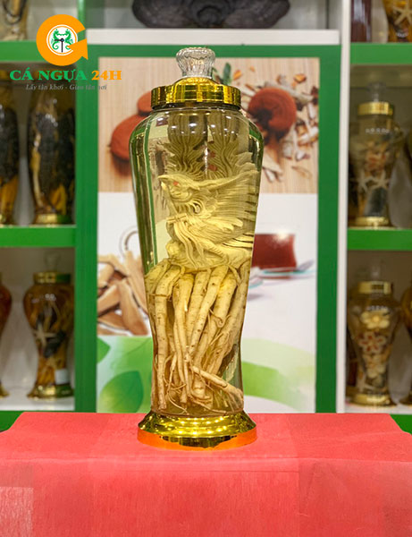 Bình Rượu Đinh Lăng Điêu Khắc Ngâm Sẵn Tại Shop - 04 Bình Rượu Đinh Lăng Điêu Khắc Ngâm Sẵn Tại Shop - 04