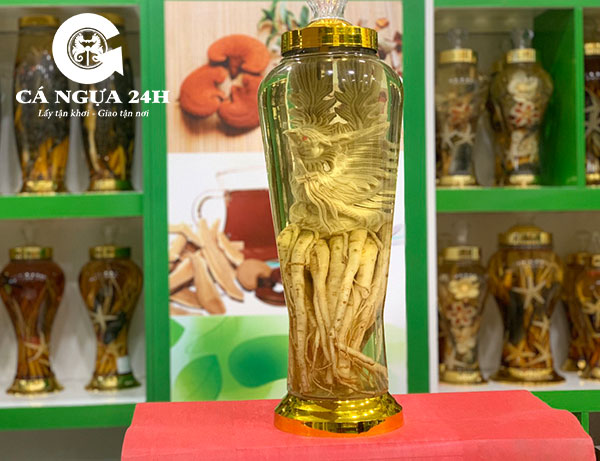 Rượu Nhân Đinh Lăng Điêu Khắc Long Ly Quy Phượng Rượu Nhân Đinh Lăng Điêu Khắc Long Ly Quy Phượng