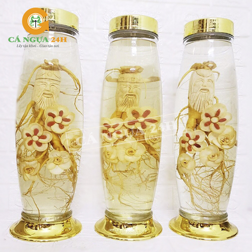 Bình Rượu Nhân Sâm Phúc Lộc Thọ Tỉa Hoa Mai Bình Rượu Nhân Sâm Phúc Lộc Thọ Tỉa Hoa Mai