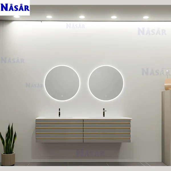  Bộ Tủ Lavabo Đôi Treo Tường 2 Ngăn Kéo CK5005-1600 (1.6m)