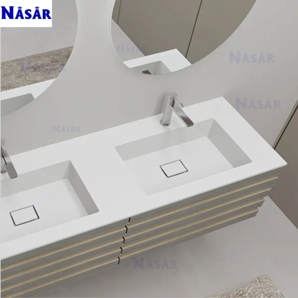  Bộ Tủ Lavabo Đôi Treo Tường 2 Ngăn Kéo CK5005-1600 (1.6m)