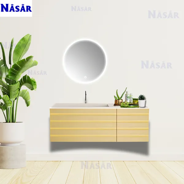 Bộ Tủ Lavabo Treo Tường Kèm Gương LED Cảm Ứng CK5005-1200 (1.2m)