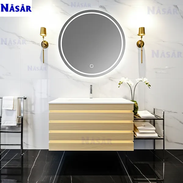  Bộ Tủ Lavabo Mini Có Đèn Kèm Gương LED Cảm Ứng CK5005-800 (80cm)