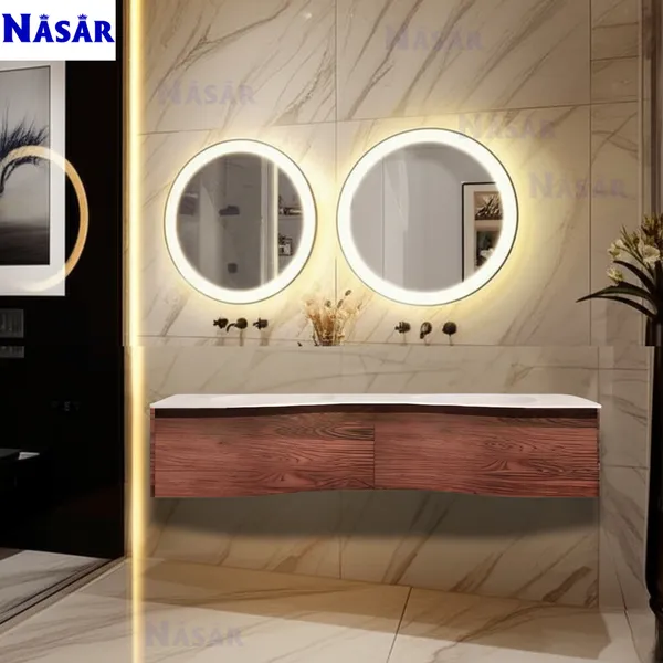 Bộ Tủ Lavabo Treo Tường Kèm Gương LED Đôi CK5092-2000 (2m)