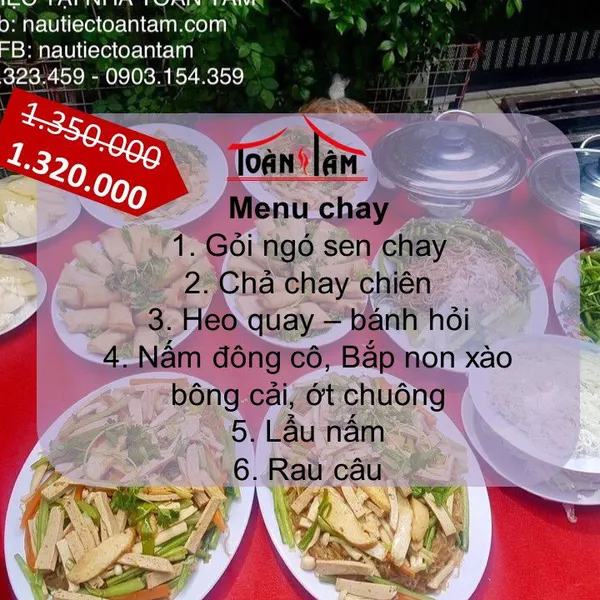 Menu chay 1.320k (Giá gốc 1.350k)