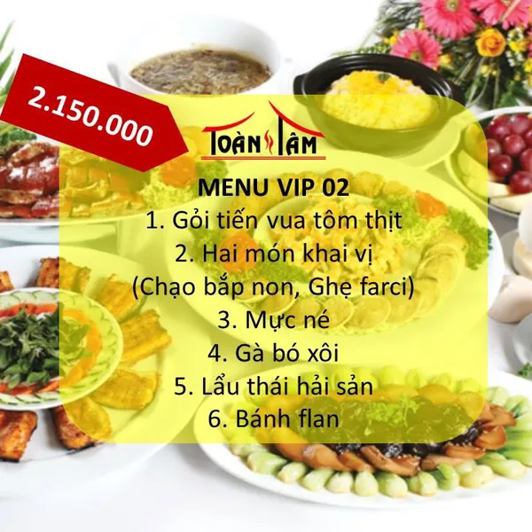 Menu VIP 2.150 k