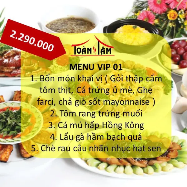 Menu VIP 2.290 k