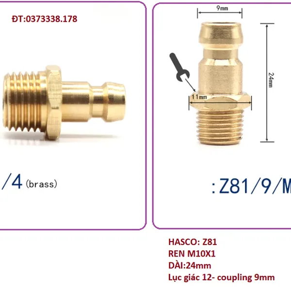 Đầu nối nước cho khuôn ép nhựa tiêu chuẩn HASCO