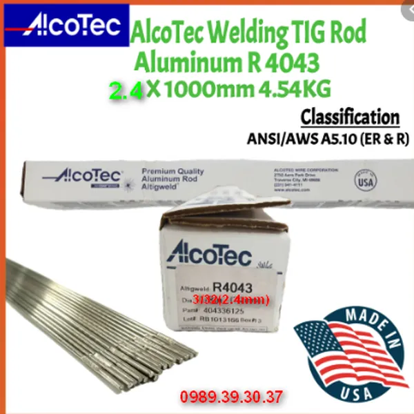 Que Hàn Nhôm ALCOTEC 2.4x1000mm Chất lượng Cao
