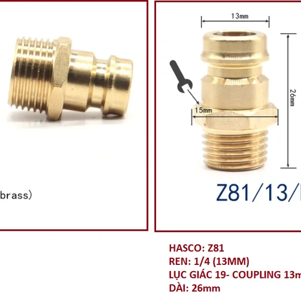 Đầu nối nước cho khuôn ép nhựa tiêu chuẩn HASCO
