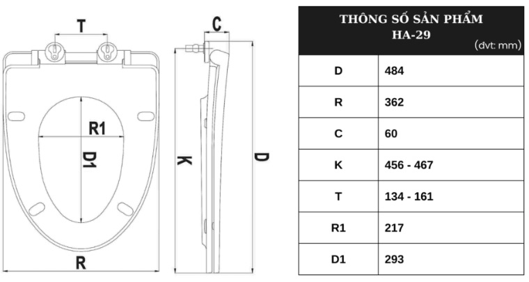 Bản vẽ nắp êm HA29