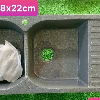 Chậu rửa chén đá 2 hộc cánh DP11648
