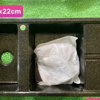 Chậu rửa chén đá 2 hộc cánh DP11848