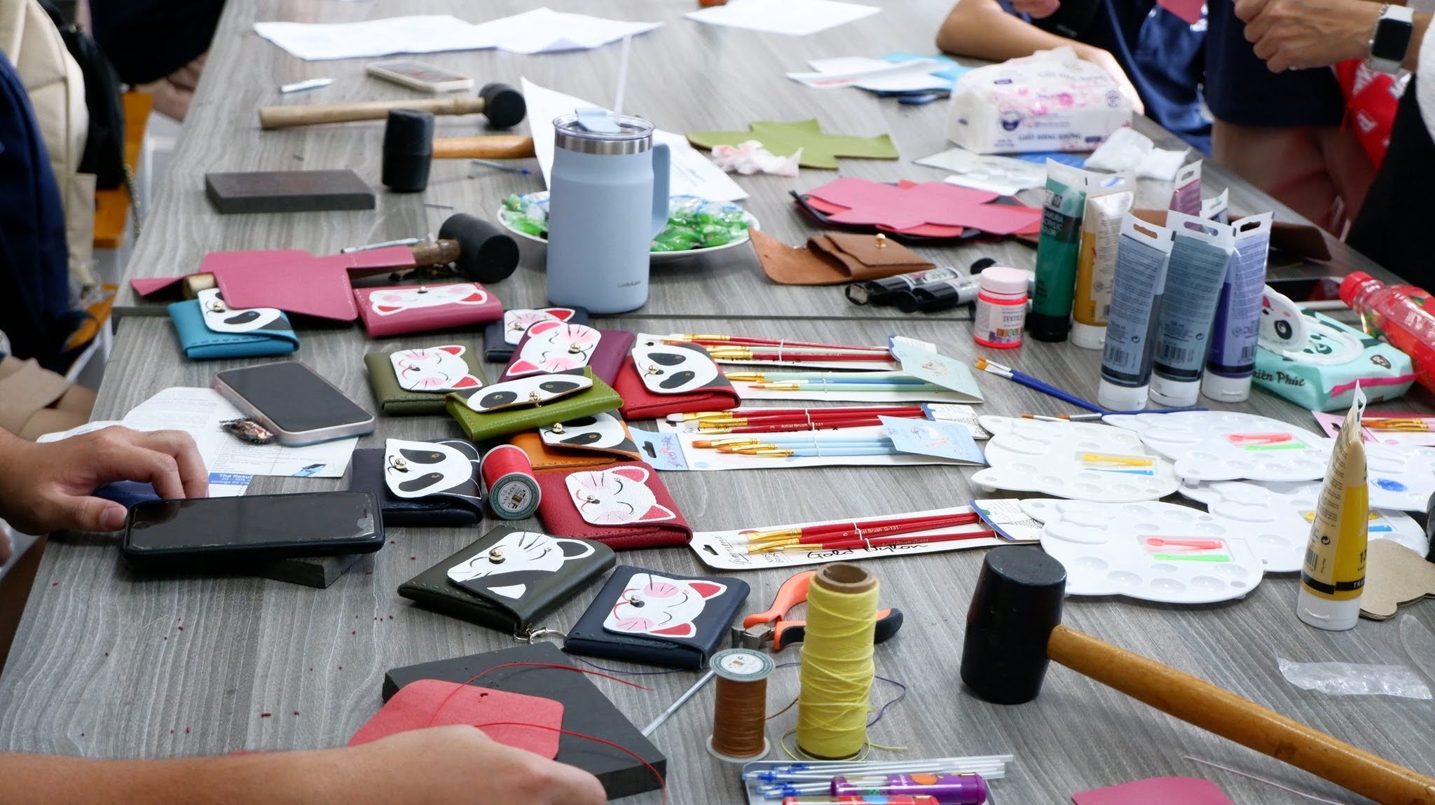 cách may ví da nữ