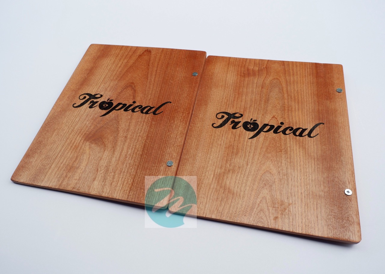 menu bìa gỗ Tropical