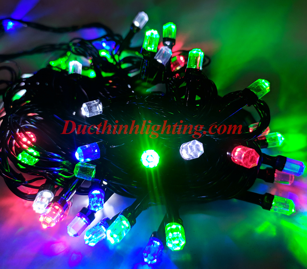Dây Đèn Chớp LED Lục Giác Đủ Màu 10m  Dây Đèn Chớp LED Lục Giác Đủ Màu 10m