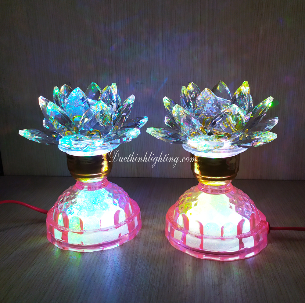 Đèn Sen Pha Lê LED Đổi Màu Số 14 Đèn Sen Pha Lê LED Đổi Màu Số 14