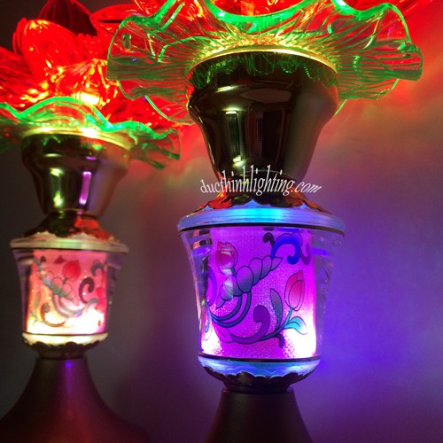 Đèn Thờ Hoa Sen LED Đổi Màu 023 Đèn Thờ Hoa Sen LED Đổi Màu 023