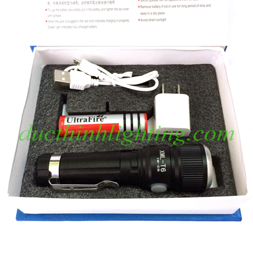 Đèn Pin LED Siêu Sáng Ultrafire E8 - XML T6 Đèn Pin LED Siêu Sáng Ultrafire E8 - XML T6