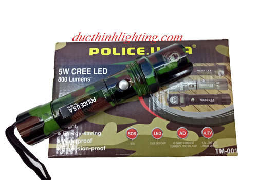 Đèn Pin LED Siêu Sáng POLICE USA TM-001A Đèn Pin LED Siêu Sáng POLICE USA TM-001A