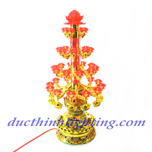 Đèn Sen LED Pha Lê Đỏ Đèn Sen LED Pha Lê Đỏ