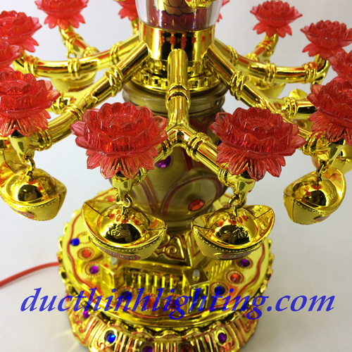 Đèn Sen LED Pha Lê Đỏ Đèn Sen LED Pha Lê Đỏ