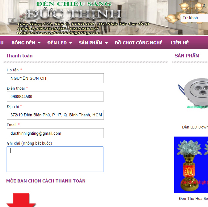HƯỚNG DẴN ĐẶT MUA HÀNG TRÊN WEBSITE