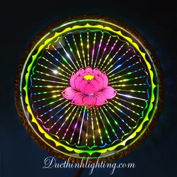 Đèn Hào Quang Cơ LED Sen Hồng 22cm