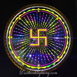 Đèn Hào Quang Cơ LED Chữ Vạn 18cm