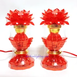 Đèn Sen LED Pha Lê Đỏ 23 