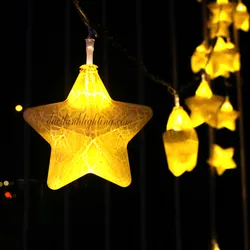 Dây Đèn LED Ngôi Sao Vàng 