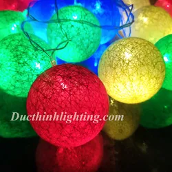 Dây Đèn LED Trái Châu Cotton Đủ Màu 