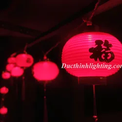 Dây Lồng Đèn LED Tròn Đỏ 