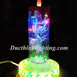 Đèn Cầy LED Dĩa Nhiều Màu