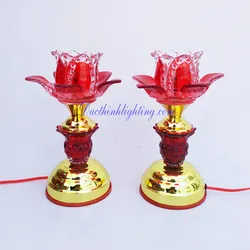 Đèn Sen LED Thủy Tinh Đỏ