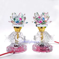 Đèn Sen Pha Lê Cá LED Đổi màu 