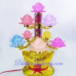 Đèn Sen Pha Lê LED Tháp Đổi Màu - 9 Ngọn