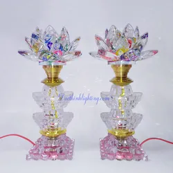 Đèn Sen Pha Lê LED Thỏi Vàng Đổi Màu Trung 