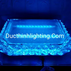 Đài hoa sen pha Lê vuông đổi màu 25x30