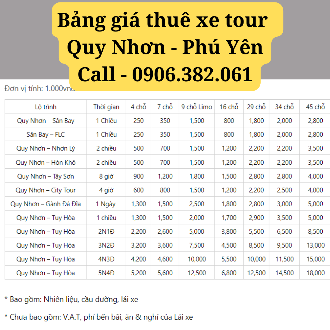 thuê xe quy nhơn