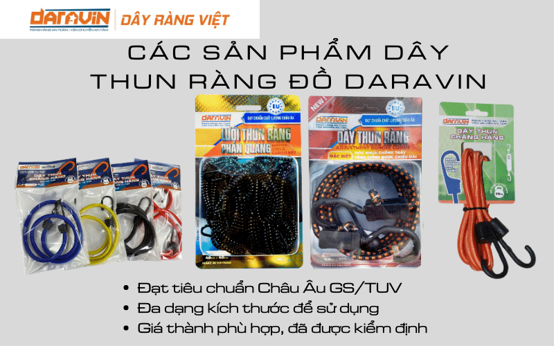 Các sản phẩm dây thun ràng đồ DARAVIN được bán trên thị trường cho người tiêu dùng Việt Nam Các sản phẩm dây thun ràng đồ DARAVIN được bán trên thị trường cho người tiêu dùng Việt Nam